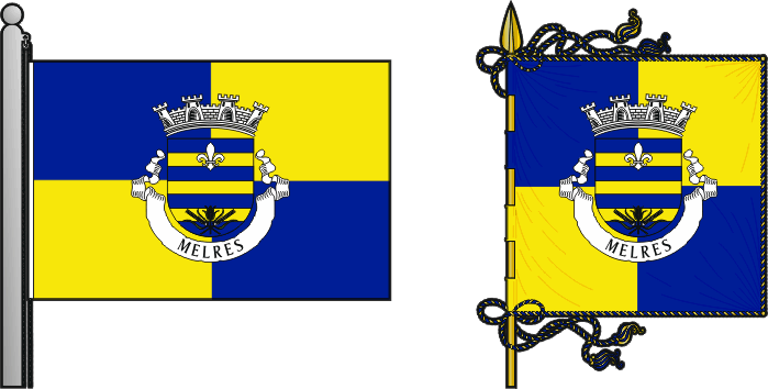 Bandeira e estandarte da antiga freguesia de Melres - Melres former civil parish, flag and banner