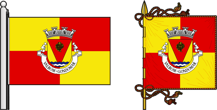 Bandeira e estandarte da antiga freguesia de Valbom - Valbom former civil parish, flag and banner