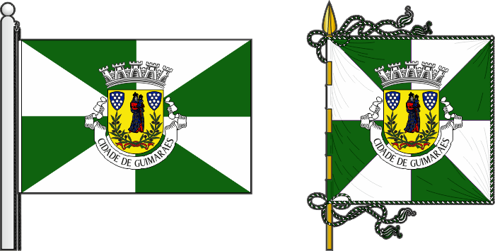 Bandeira e estandarte do Município de Guimarães - Guimarães municipal flag and banner