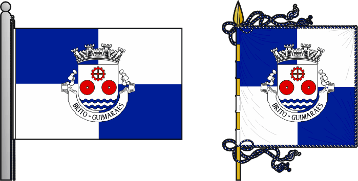 Bandeira e estandarte da freguesia de Brito - Brito civil parish, flag and banner