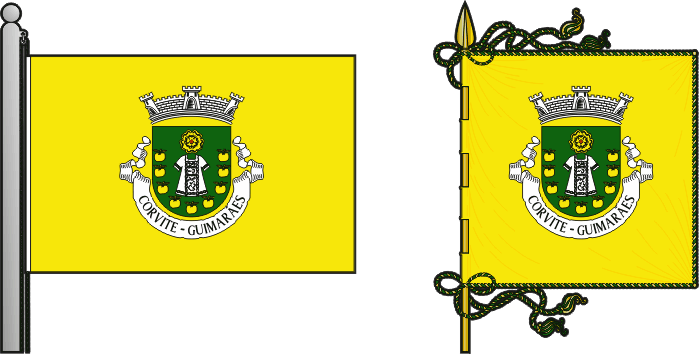 Bandeira e estandarte da antiga freguesia de Corvite - Corvite former civil parish, flag and banner