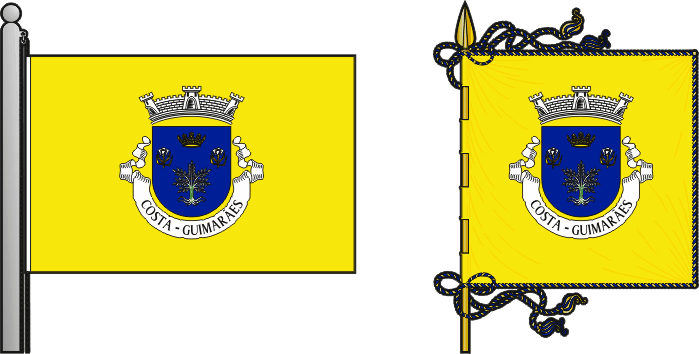 Bandeira e estandarte da freguesia de Costa - Costa civil parish, flag and banner