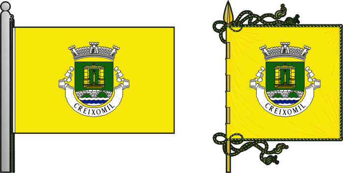 Bandeira e estandarte da freguesia de Creixomil - Creixomil civil parish, flag and banner