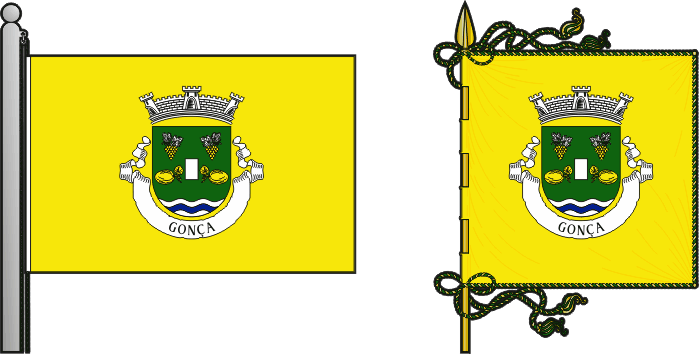 Bandeira e estandarte da freguesia de Gonça - Gonça civil parish, flag and banner