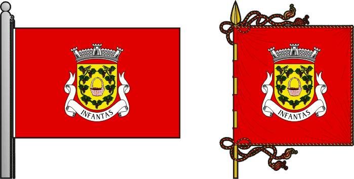 Bandeira e estandarte da freguesia de Infantas - Infantas civil parish, flag and banner