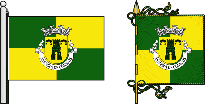 Bandeira e estandarte da freguesia de Moreira de Cónegos - Moreira de Cónegos civil parish, flag and banner