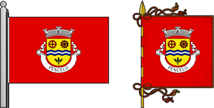 Bandeira e estandarte da freguesia de Pencelo - Pencelo civil parish, flag and banner
