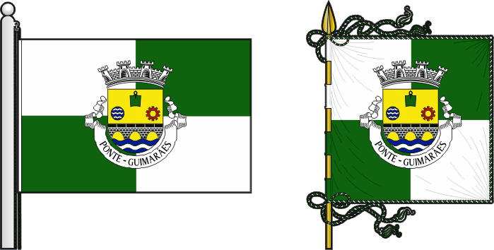 Bandeira e estandarte da freguesia de Ponte - Ponte civil parish, flag and banner