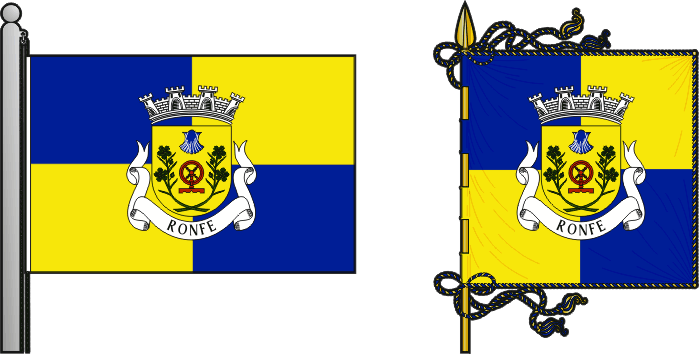 Bandeira e estandarte da freguesia de Ronfe - Ronfe civil parish, flag and banner