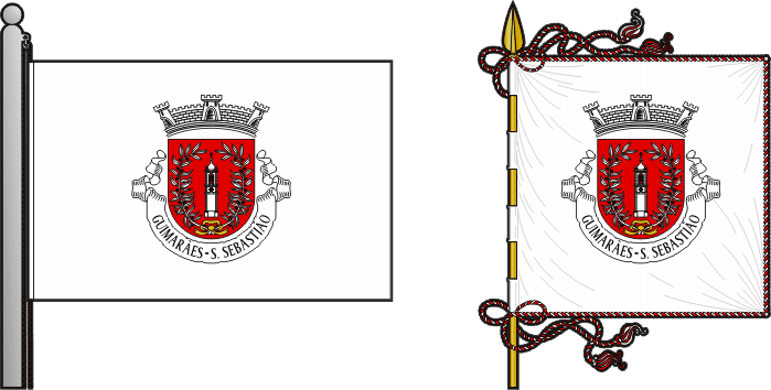 Bandeira e estandarte da antiga freguesia de Guimarães (São Sebastião) - Guimarães (São Sebastião) former civil parish, flag and banner