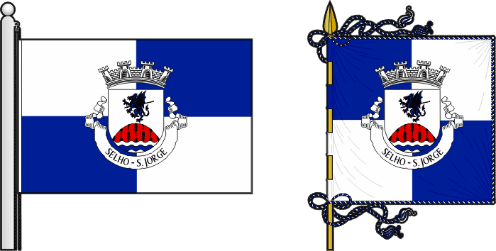 Bandeira e estandarte da freguesia de Selho (São Jorge) - Selho (São Jorge) civil parish, flag and banner
