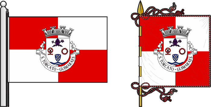 Bandeira e estandarte da freguesia de São Torcato - São Torcato civil parish, flag and banner