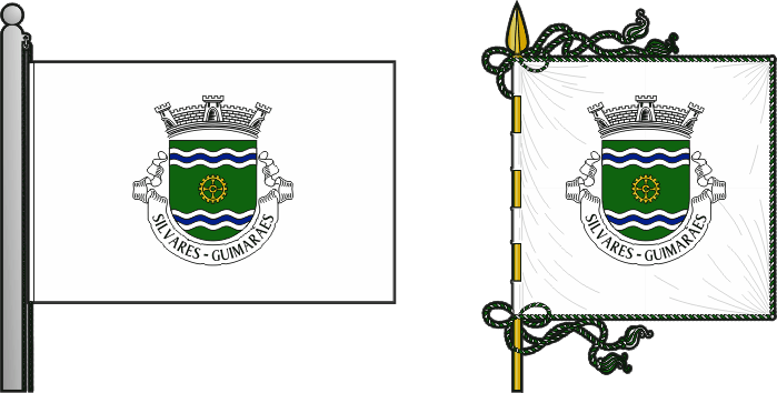 Bandeira e estandarte da freguesia de Silvares - Silvares civil parish, flag and banner