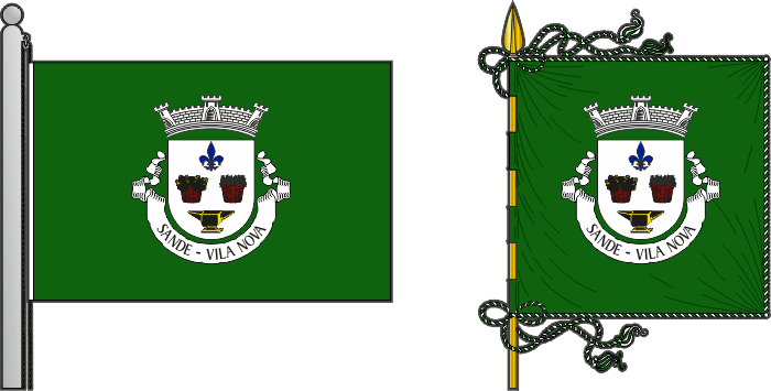 Bandeira e estandarte da antiga freguesia de Sande (Vila Nova) - Sande (Vila Nova) former civil parish, flag and banner