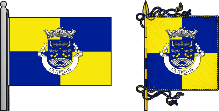 Bandeira e estandarte da freguesia de Cativelos - Cativelos civil parish, flag and banner