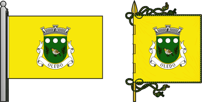 Bandeira e estandarte da freguesia de Oledo - Oledo civil parish, flag and banner