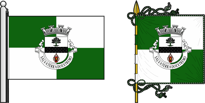 Bandeira e estandarte da antiga freguesia de Salvaterra do Extremo - Salvaterra do Extremo former civil parish, flag and banner