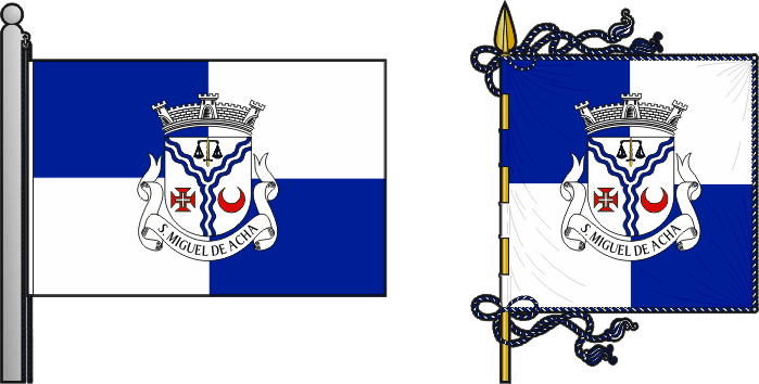 Bandeira e estandarte da freguesia de São Miguel de Acha - São Miguel de Acha civil parish, flag and banner