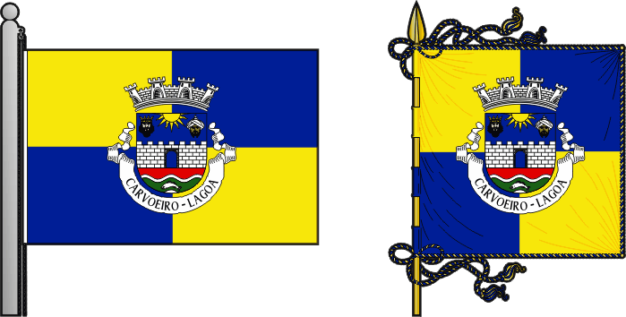 Bandeira e estandarte da antiga freguesia de Carvoeiro - Carvoeiro former civil parish, flag and banner Bandeira e estandarte da antiga freguesia de Carvoeiro - Carvoeiro former civil parish, flag and banner