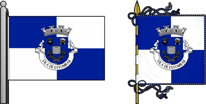 Bandeira e estandarte da antiga freguesia de Estombar - Estombar former civil parish, flag and banner
