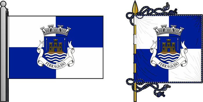 Bandeira e estandarte da freguesia de Ferragudo - Ferragudo civil parish, flag and banner