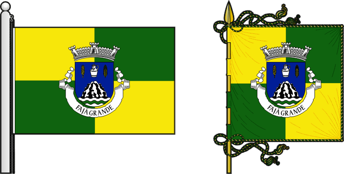 Bandeira e estandarte da freguesia de Fajã Grande - Fajã Grande civil parish, flag and banner