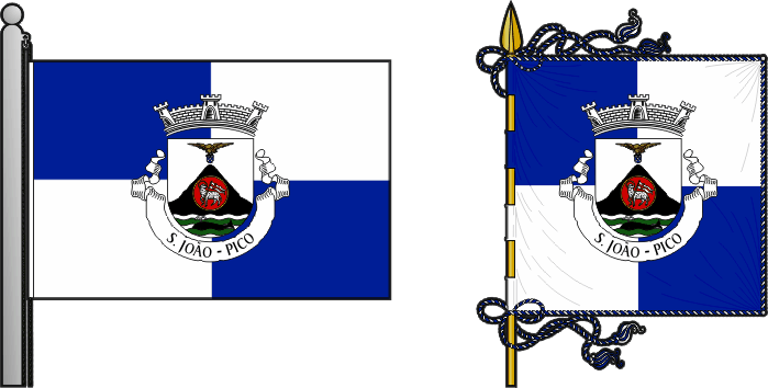Bandeira e estandarte da freguesia de São João - São João civil parish, flag and banner Bandeira e estandarte da freguesia de São João - São João civil parish, flag and banner