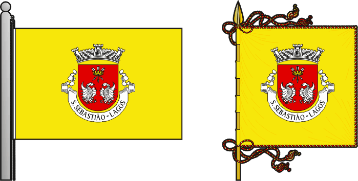 Bandeira e estandarte da antiga freguesia de Lagos (São Sebastião) - Lagos (São Sebastião) former civil parish, flag and banner
