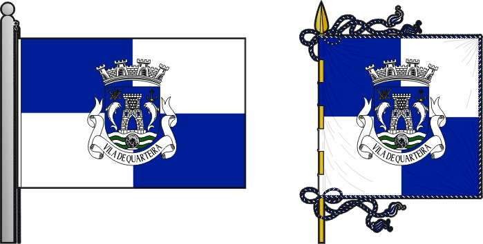 Bandeira e estandarte da freguesia de Quarteira - Quarteira civil parish, flag and banner