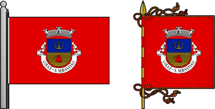 Bandeira e estandarte da freguesia de Loulé (São Sebastião) - Loulé (São Sebastião) civil parish, flag and banner