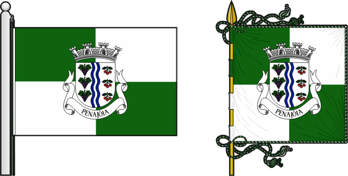 Bandeira e estandarte da freguesia de Penajóia - Penajóia civil parish, flag and banner