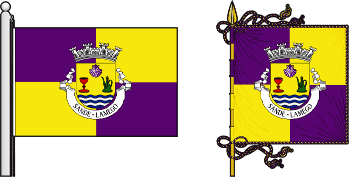 Bandeira e estandarte da freguesia de Sande - Sande civil parish, flag and banner