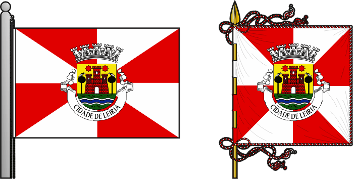 Bandeira e estandarte do Município de Leiria - Leiria municipal flag and banner