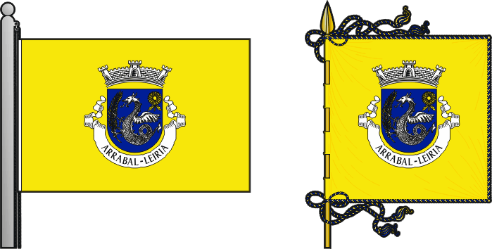 Bandeira e estandarte da freguesia de Arrabal - Arrabal civil parish, flag and banner