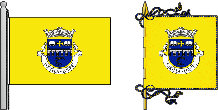 Bandeira e estandarte da antiga freguesia de Portela - Portela former civil parish, flag and banner