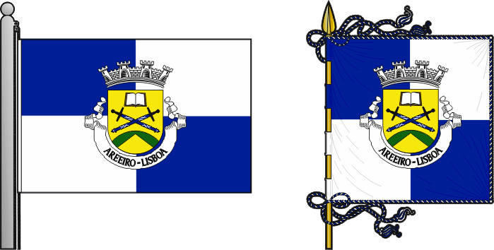 Bandeira e estandarte da Freguesia do Areeiro - Areeiro civil parish, flag and banner