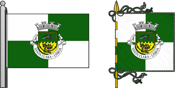 Bandeira e estandarte da freguesia de Santa Clara - Santa Clara civil parish, flag and banner