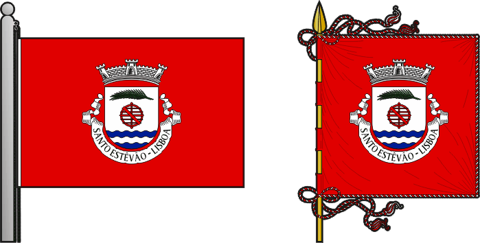 Bandeira e estandarte da antiga freguesia de Santo Estêvão - Santo Estêvão former civil parish, flag and banner Bandeira e estandarte da antiga freguesia de Santo Estêvão - Santo Estêvão former civil parish, flag and banner