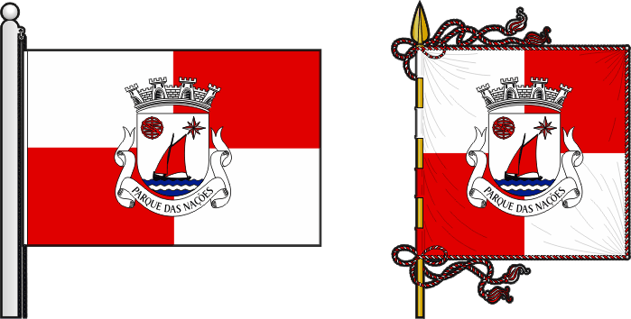 Bandeira e estandarte da Freguesia do Parque das Nações - Parque das Nações civil parish, flag and banner