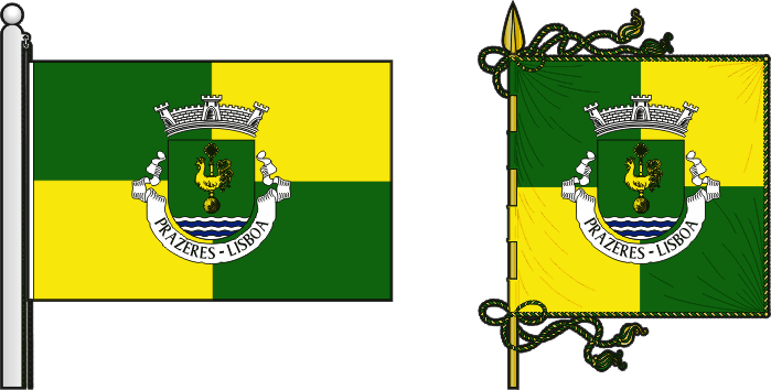 Bandeira e estandarte da antiga freguesia de Prazeres - Prazeres former civil parish, flag and banner