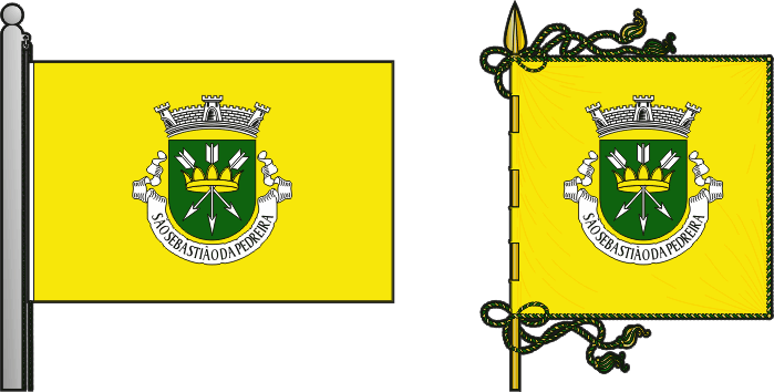 Bandeira e estandarte da antiga freguesia de São Sebastião da Pedreira - São Sebastião da Pedreira former civil parish, flag and banner