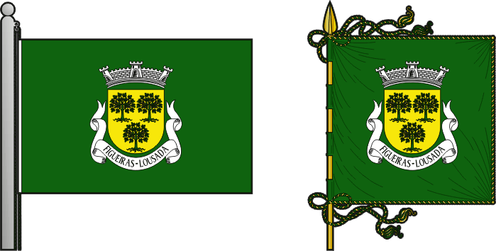 Bandeira e estandarte da antiga freguesia de Figueiras - Figueiras former civil parish, flag and banner