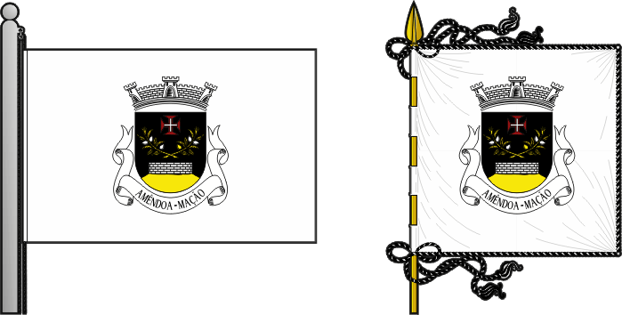 Bandeira e estandarte da freguesia de Amêndoa - Amêndoa civil parish, flag and banner