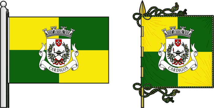 Bandeira e estandarte da freguesia de Cardigos - Cardigos civil parish, flag and banner Bandeira e estandarte da freguesia de Cardigos - Cardigos civil parish, flag and banner