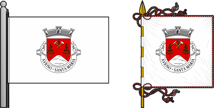 Bandeira e estandarte da antiga freguesia de Avioso (Santa Maria) - Avioso (Santa Maria) former civil parish, flag and banner