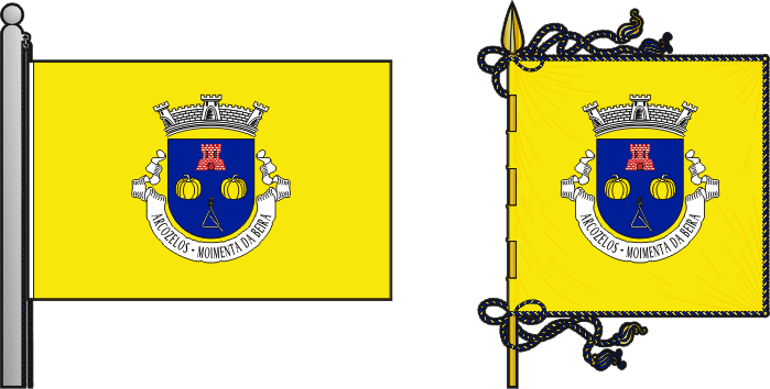 Bandeira e estandarte da freguesia de Arcozelos - Arcozelos civil parish, flag and banner