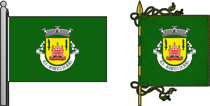 Bandeira e estandarte da freguesia de Rua - Rua civil parish, flag and banner
