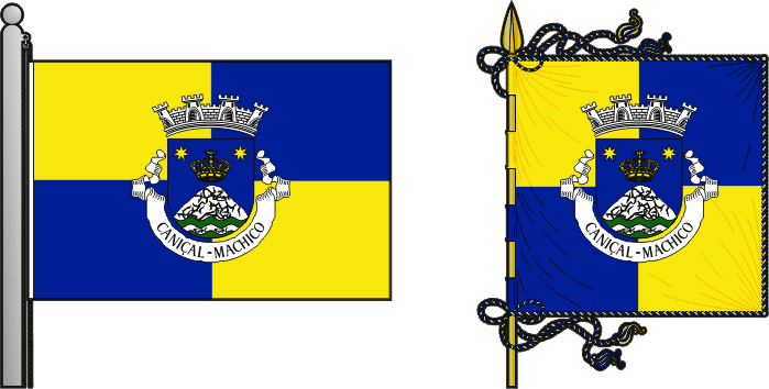 Bandeira e estandarte da freguesia de Caniçal - Caniçal civil parish, flag and banner