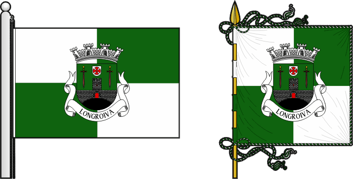 Bandeira e estandarte da freguesia de Longroiva - Longroiva civil parish, flag and banner Bandeira e estandarte da freguesia de Longroiva - Longroiva civil parish, flag and banner