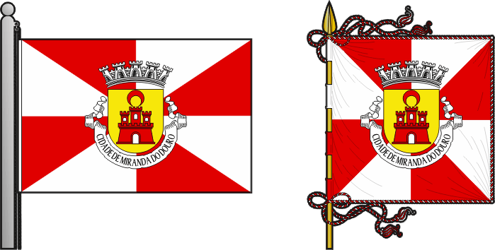 Bandeira e estandarte do Município de Miranda do Douro - Miranda do Douro municipal flag and banner